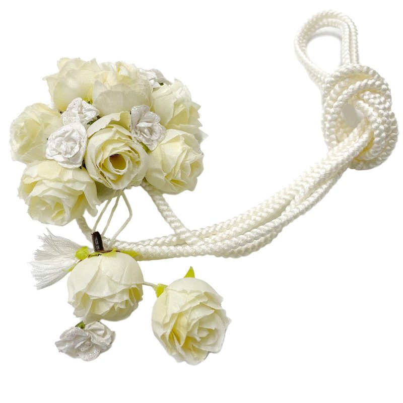 装饰绳 白 玫瑰 胸花 日本 和服 腰带 浴衣 配件 小物 - 其他 - 其他材质 白色