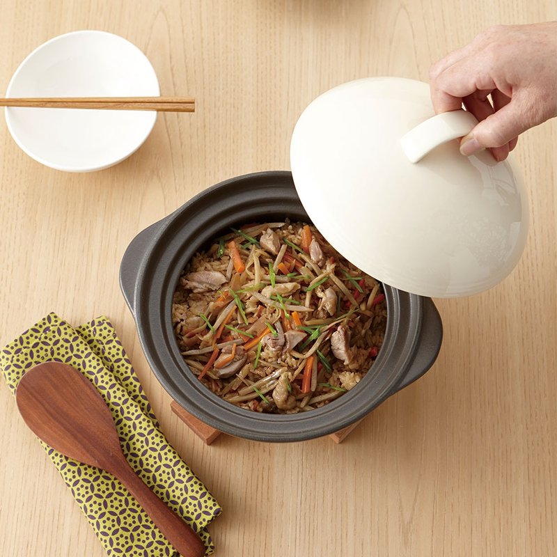 MIYAWO日本宫尾 直火系列炊饭陶锅3合炖锅1.96L 送辣妈食谱书 - 锅具/烤盘 - 其他材质 黑色