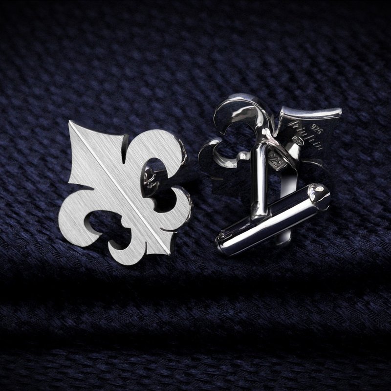 新郎袖扣 - 银色袖扣 - 花袖扣 - 结婚袖扣 - 男士结婚袖扣 - 袖扣 - 纯银 银色