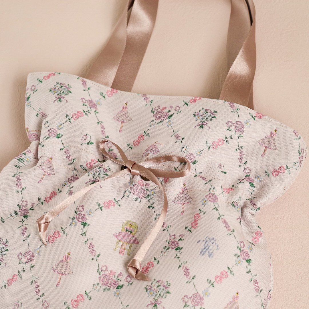 Original jacquard fabric tote bag-rose and coppelia - 手提包/手提袋 - 其他材质 粉红色