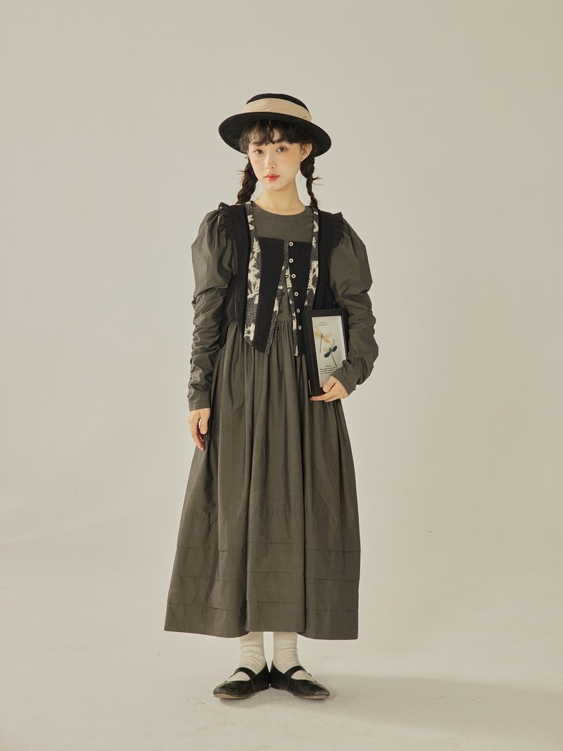 宫廷风 羊腿袖 A字 洋装 - 洋装/连衣裙 - 棉．麻 