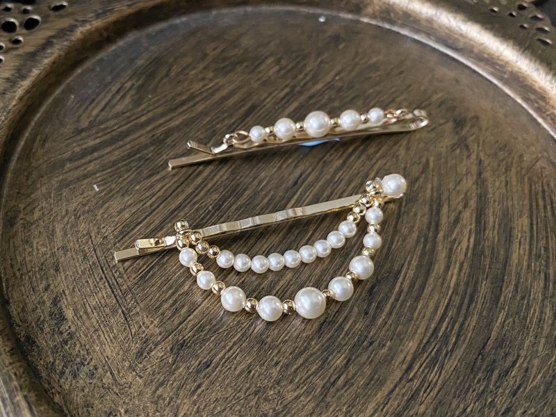 清秀佳人 施华洛世奇珍珠 小发夹组 - 发饰 - 珍珠 