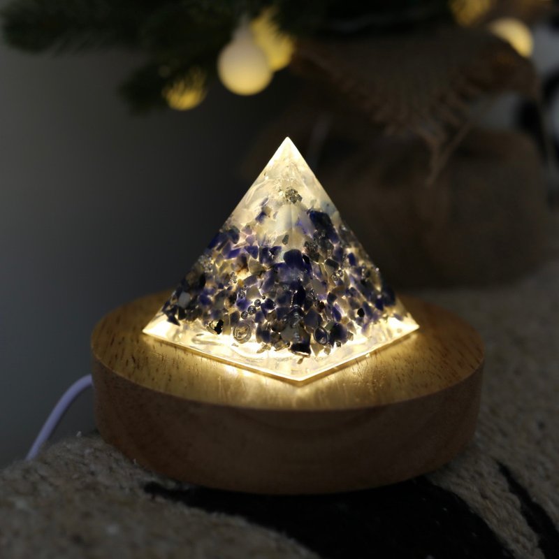【母亲节礼物】【富士山】蓝色富士山小夜灯苏打石水晶疗愈 orgoni - 摆饰 - 半宝石 蓝色