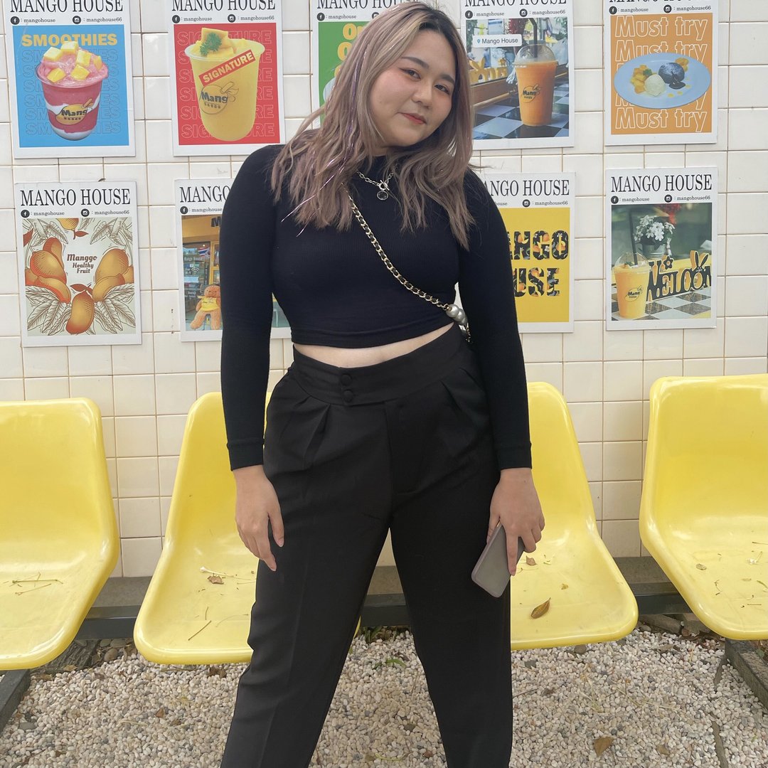 Plus Size Up to 5XL | Alice pants 黑色 | Tapered Stretch - 女装长裤 - 环保材料 黑色