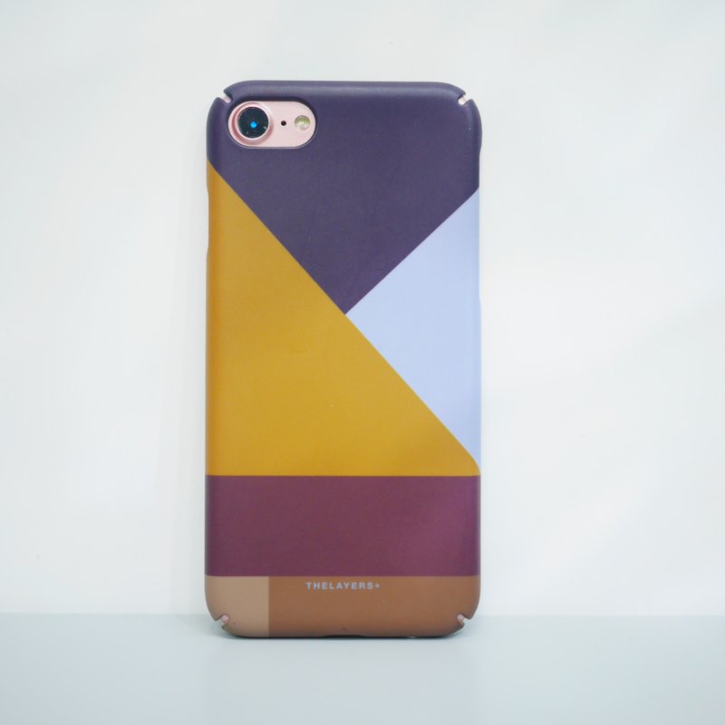 免费刻字 | 复古风咖啡色几何方块 TAWNY BLUE Phone case手机壳 - 手机壳/手机套 - 塑料 蓝色