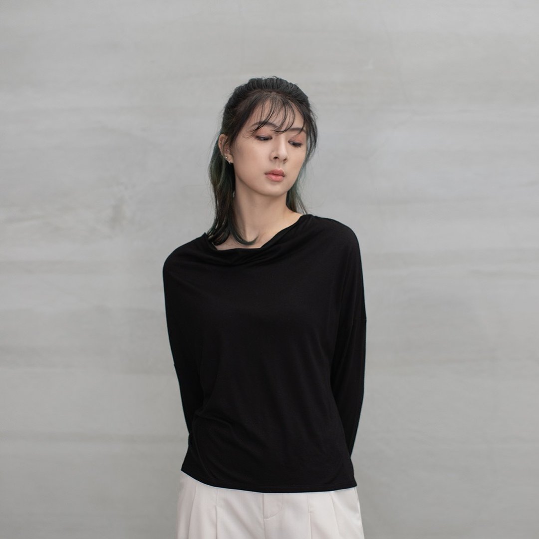 优雅女伶垂领上衣 Fair Lady Cowl Neck Top T359 - 女装上衣 - 其他材质 多色
