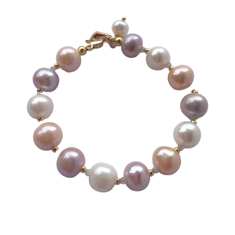 天然白月光石缀彩色珍珠手链 - 手链/手环 - 珍珠 