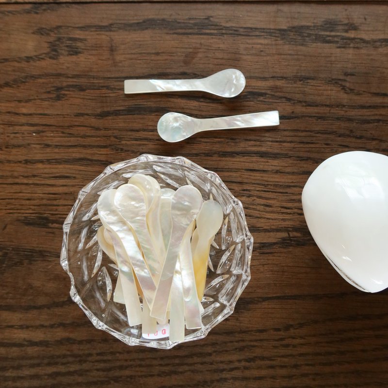 珍珠母贝勺 - 餐刀/叉/匙组合 - 贝壳 白色