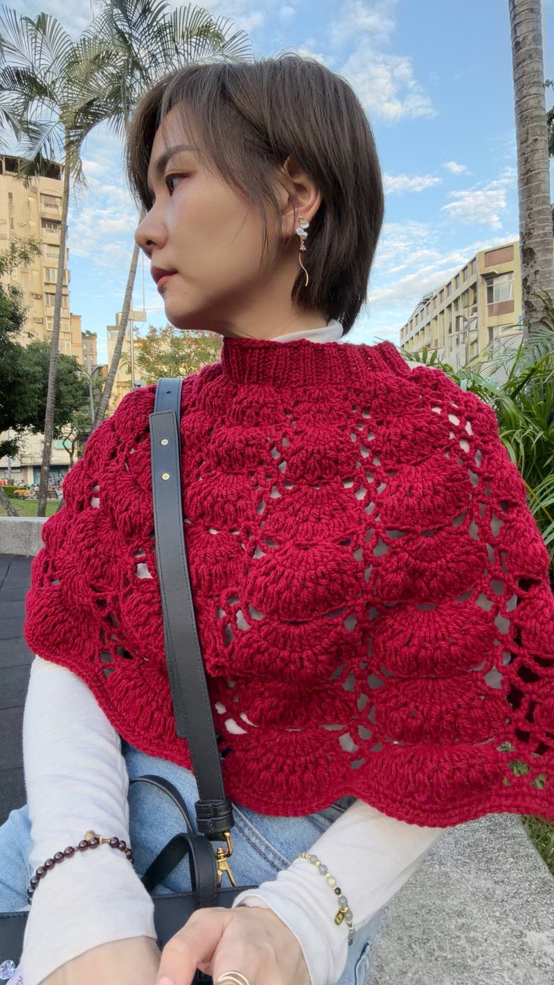 红姑娘斗篷 - 围巾/披肩 - 压克力 红色