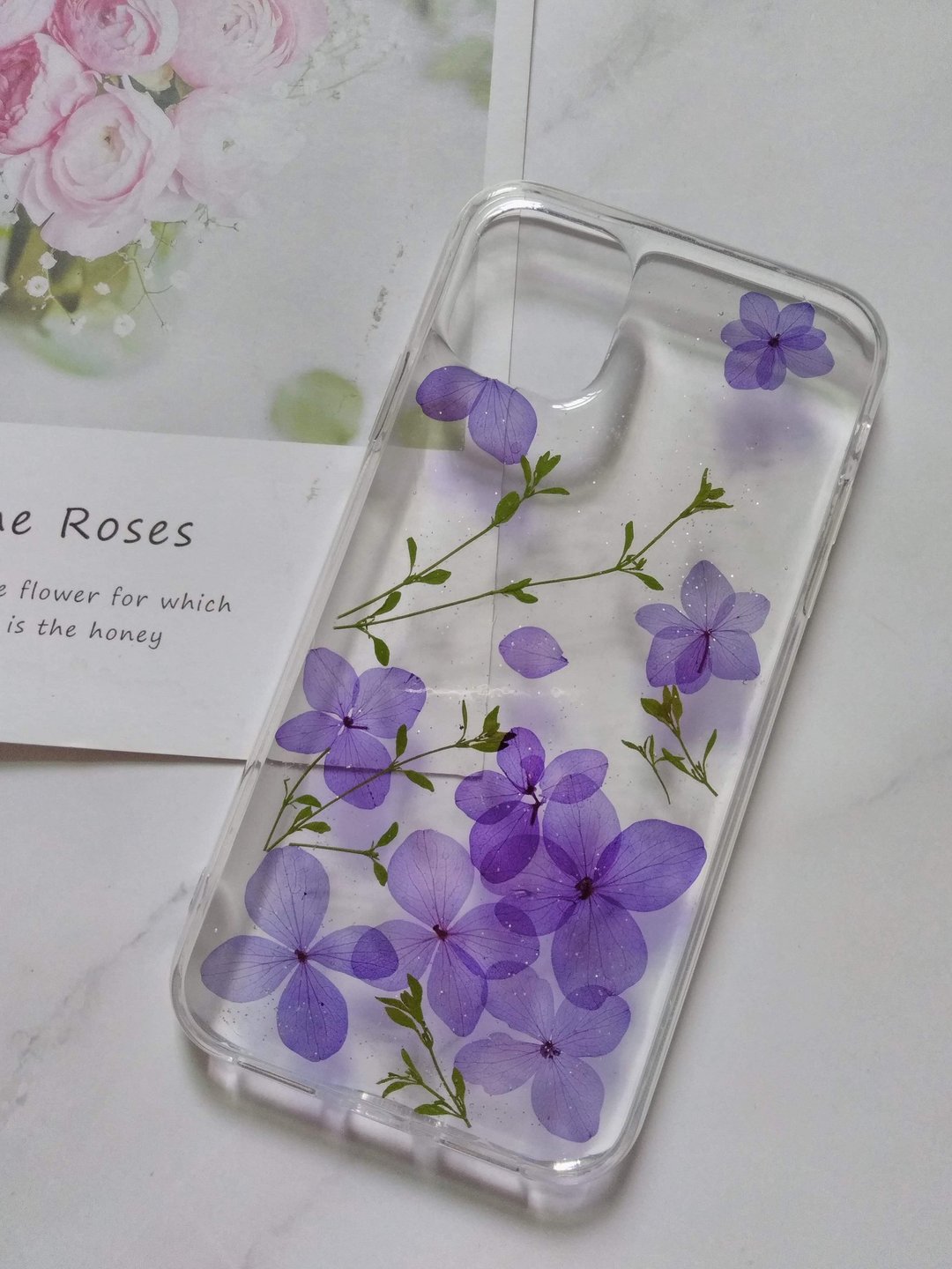 Annys workshop手作押花手机保护壳,iphone 11适用,紫色绣球花 - 手机壳/手机套 - 塑料 紫色