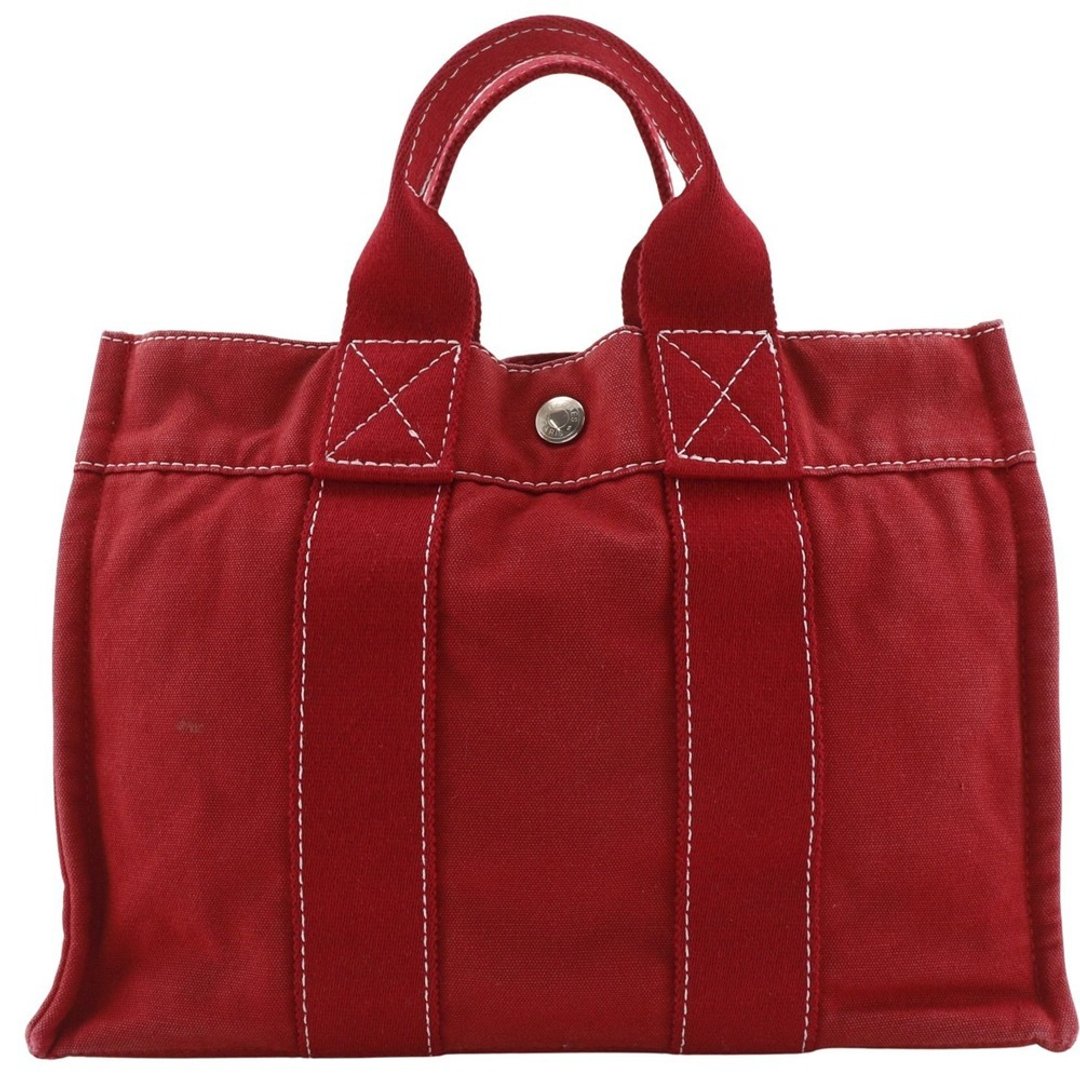 【日本直送】爱马仕 HERMES Deauville PM 手提包 帆布 红色 女仕 【二手】 - 手提包/手提袋 - 棉 红色
