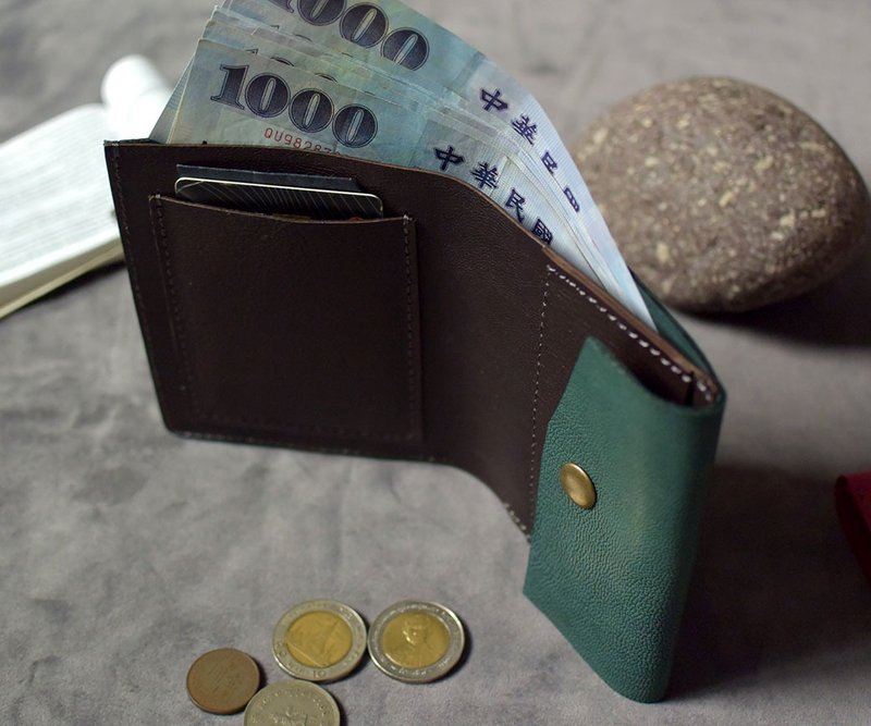 独创现货  轻巧短夹002 - 皮夹/钱包 - 真皮 