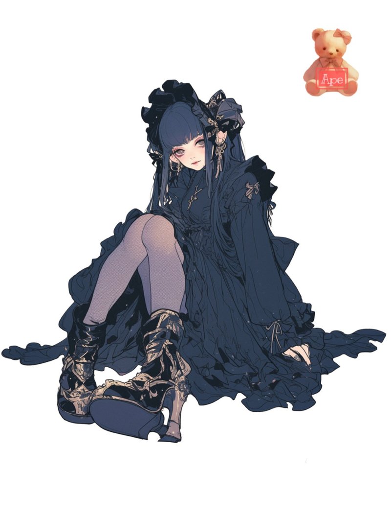 原创人物贴纸、装饰贴纸、5张 - 贴纸 - 纸 