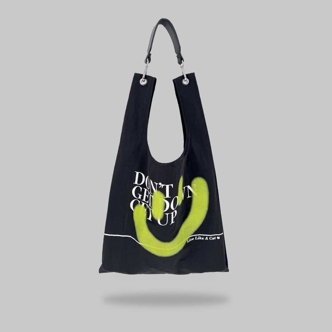 SMILE AGAIN Toby Bag | 配可拆真皮肩带 - 侧背包/斜挎包 - 尼龙 黑色
