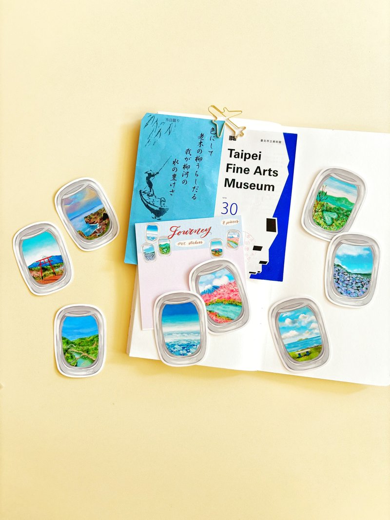 旅途 飞机窗 透明贴纸 一组8张 Mstandforc - 贴纸 - 纸 多色