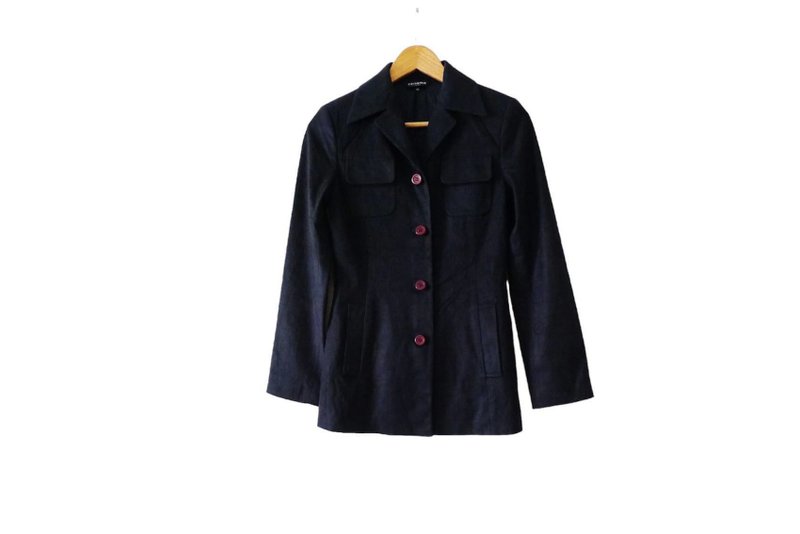 RE ROMA PARIS 品牌，经典修身剪裁的长款外套，设计简洁、正式且优雅。 - 女装西装外套/风衣 - 聚酯纤维 蓝色