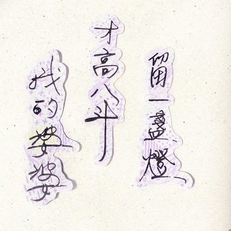 暖暖手写字 | 我的婆婆才高八斗留一盏灯  I 柔雾透明贴纸 台湾话 - 贴纸 - 纸 