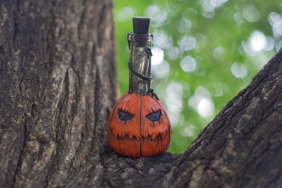 Halloween Bottle Pumpkin Potion Bottle Halloween Decor - 墙贴/壁贴 - 其他材质 橘色