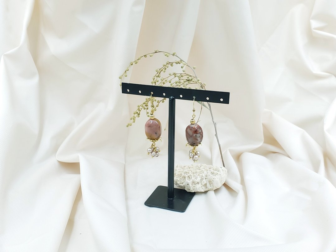 独家 - Into the Light Earring 奔向光芒 - 矿石垂坠耳饰/耳夹 - 耳环/耳夹 - 石头 