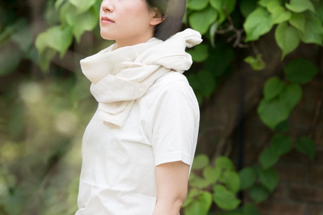 Organic Cotton And linen W gauze summer scarf - 丝巾 - 棉．麻 