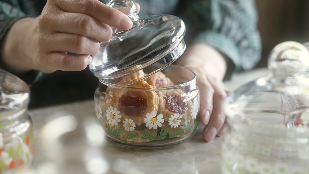 1914 Canister Glass Showa Retro [Adelia Retro Bonbon Holder 360] Nobana 360ml Storage Bottle Storage Container Canister Retro Pop - 调味罐/酱料瓶 - 玻璃 绿色
