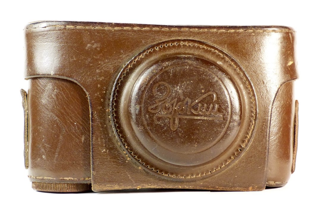 Zorki Zorki-1 genuine hard case bag leather for rangefinder camera KMZ USSR - 相机 - 真皮 咖啡色