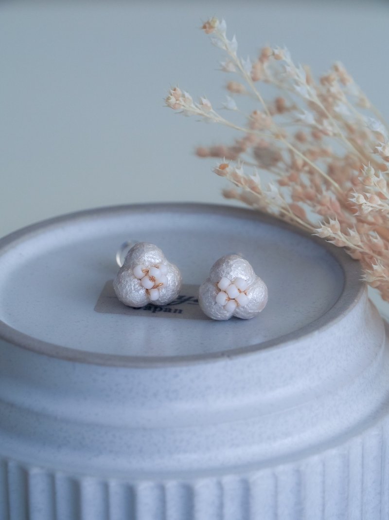 遗落的誓约 耳环 / 耳夹 - 耳环/耳夹 - 植物．花 白色