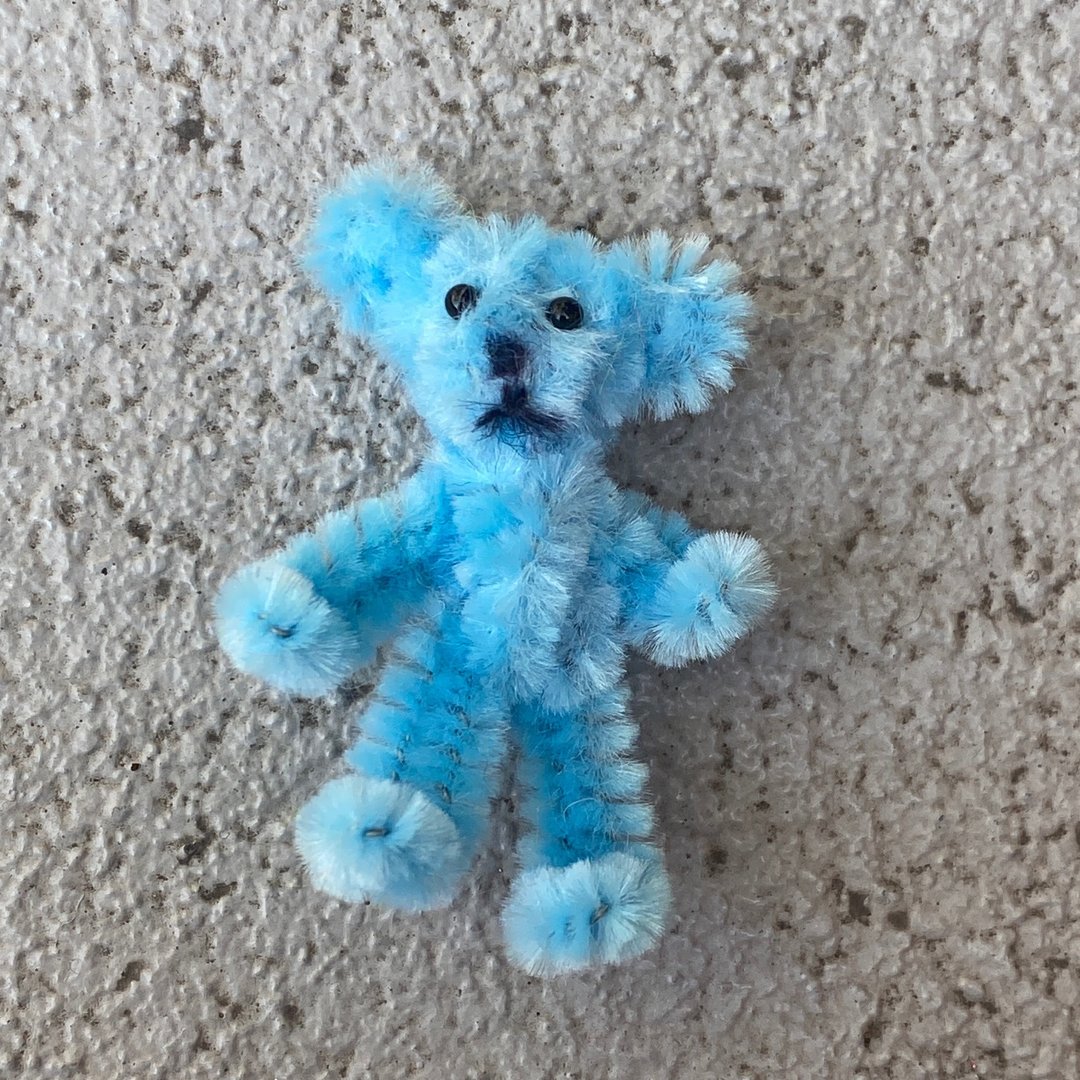 彩色小熊 5cm bear蓝色-毛根扭扭棒手作 - 摆饰 - 其他材质 蓝色
