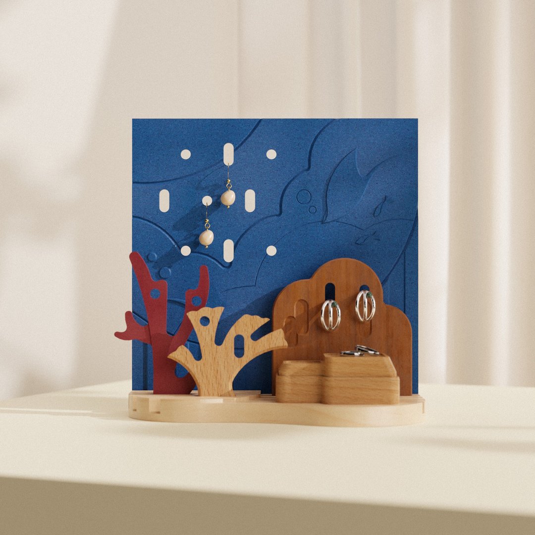 Hi 海 - 饰品收纳展示架 / 实木制 - 收纳用品 - 木头 多色