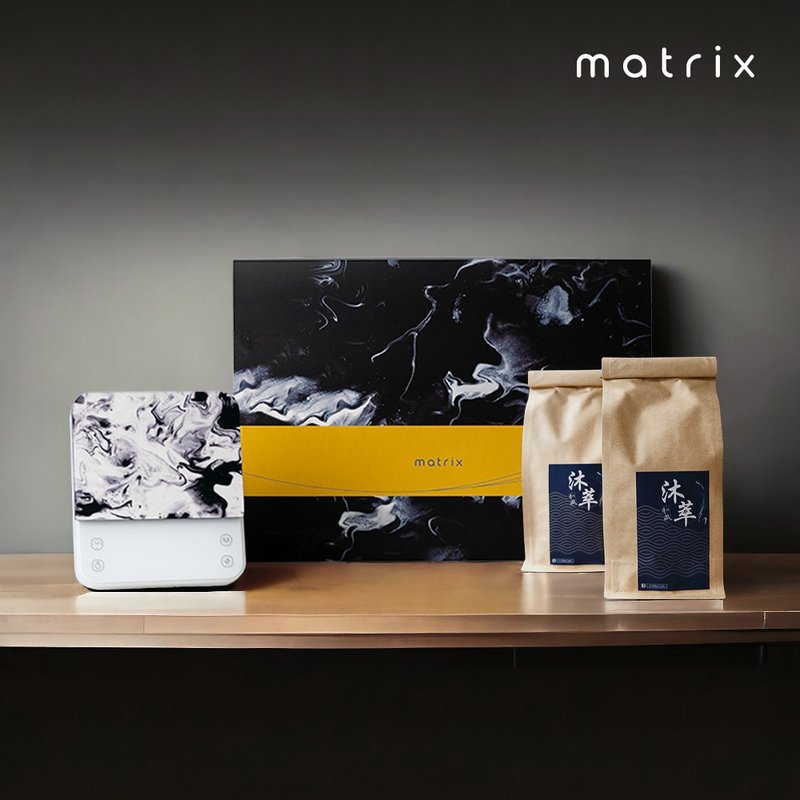 Matrix x 沐萃咖啡 联名礼盒组-M1 PRO 咖啡电子秤+埃塞俄比亚+哥斯 - 咖啡壶/周边 - 其他材质 黑色