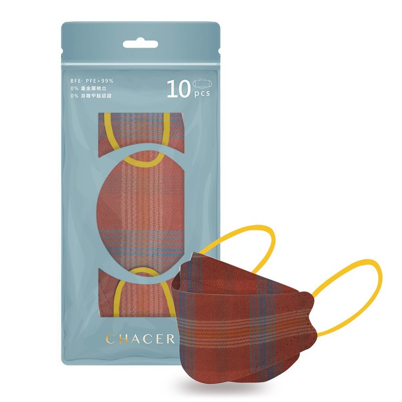 成人M-韩版4D医用口罩-英伦红(10片) - 口罩 - 其他人造纤维 红色