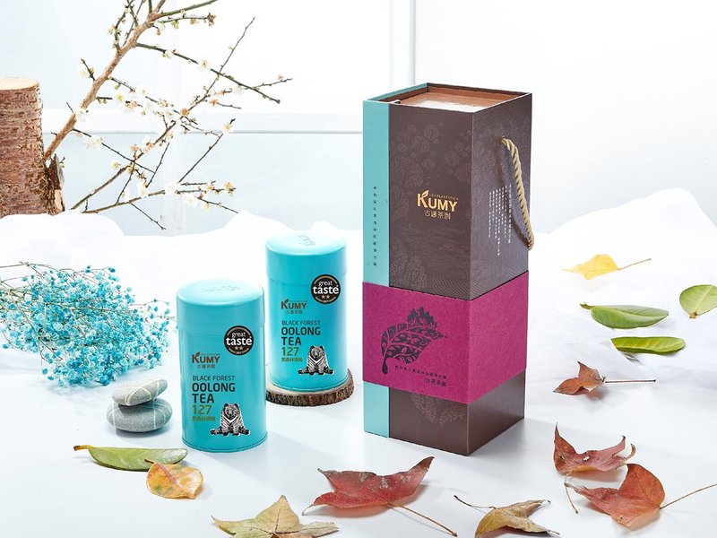 山沁茶叶礼盒 梨山黑森林乌龙茶清晓127清香型, 2罐 - 茶 - 新鲜食材 粉红色