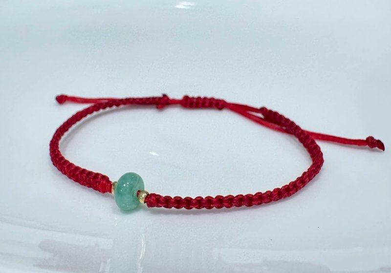 【ccjade】缅甸玉淡阳绿蜡线编织手链 - 手链/手环 - 玉石 绿色