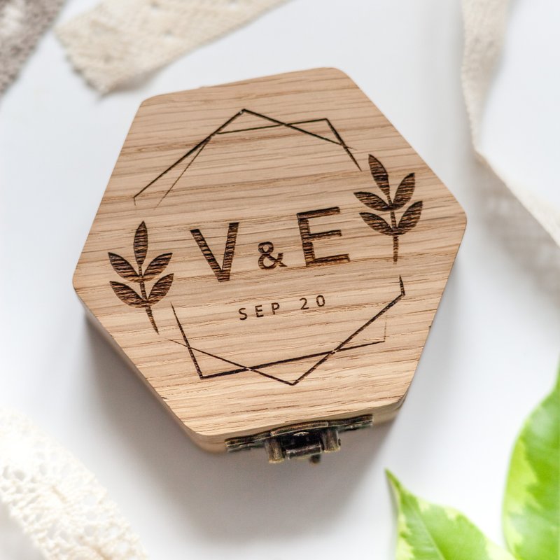 Hexagon double wedding ring box  personalized | engagement ring holder | wooden - 其他 - 木头 多色