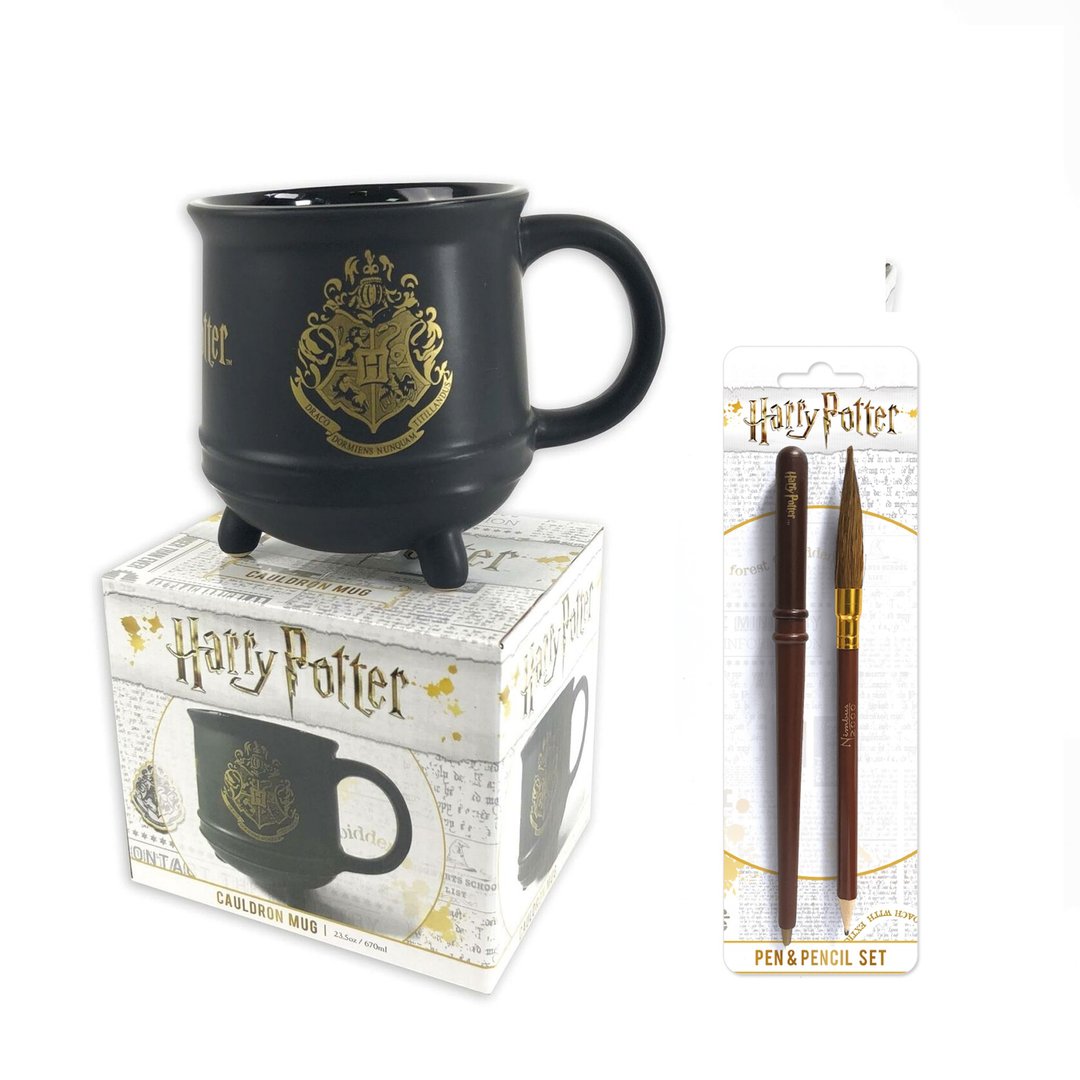 Harry Potter魔杖原子笔 / 扫帚铅笔套组/ 魔法大釜造型特大杯套 - 其他杯子 - 其他材质 黑色