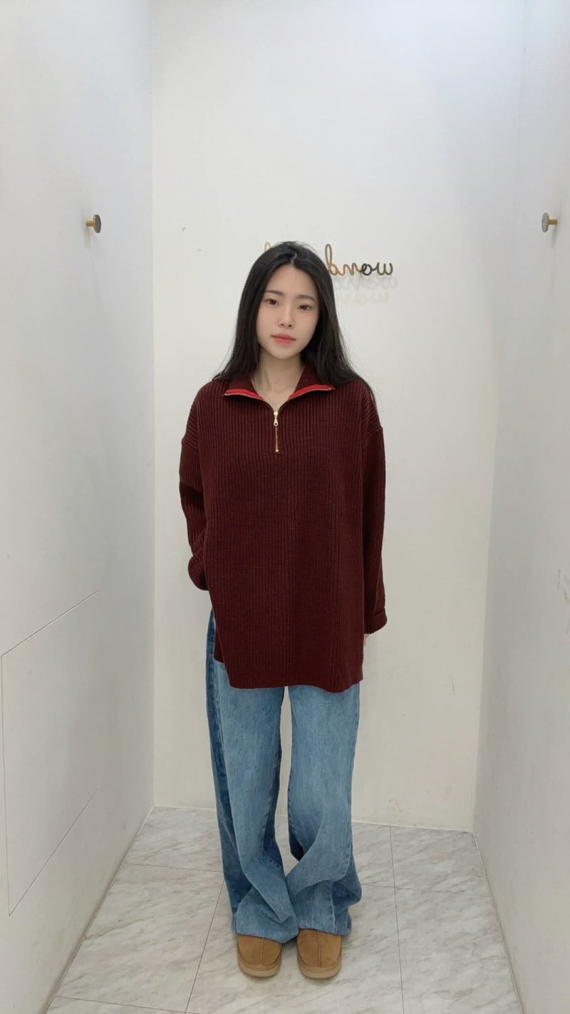 VENUS MIT翻领金属拉链 - 女装针织衫/毛衣 - 其他材质 