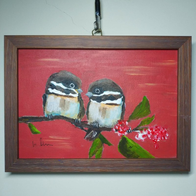 我家麻雀初长成  原创油画  独一无二 - 摆饰 - 棉．麻 