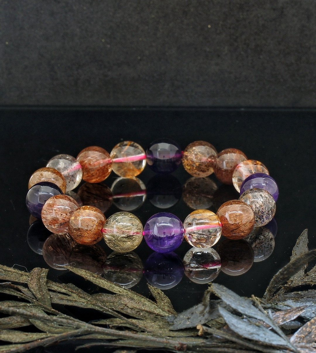 黑加仑超七 12mm 手链 ( Blackcurrant Super 7 12mm Bracelet ) - 手链/手环 - 水晶 