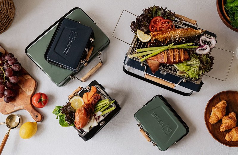 2022 KENLUCK 迷你便携式烤肉架-深蓝 - 锅具/烤盘 - 其他金属 白色