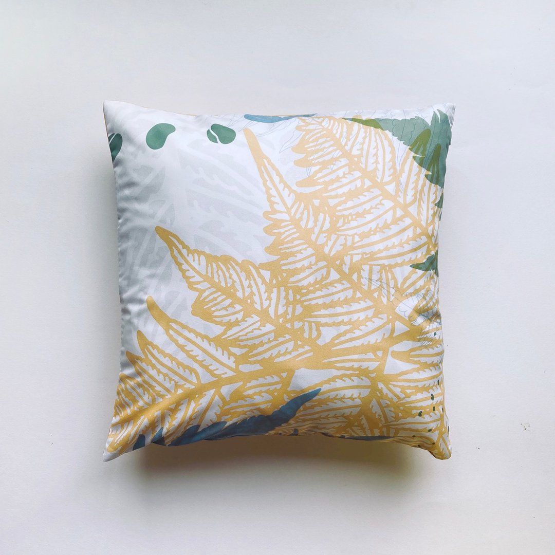 蕨类柔软抱枕 2.0-台湾金狗毛蕨 |交换礼物 靠枕 午睡枕 靠垫 礼物 - 枕头/抱枕 - 其他人造纤维 黄色