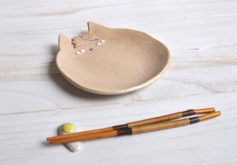 猫咪陶盘（QUEEN）大尺寸 - 浅碟/小碟子 - 其他材质 白色