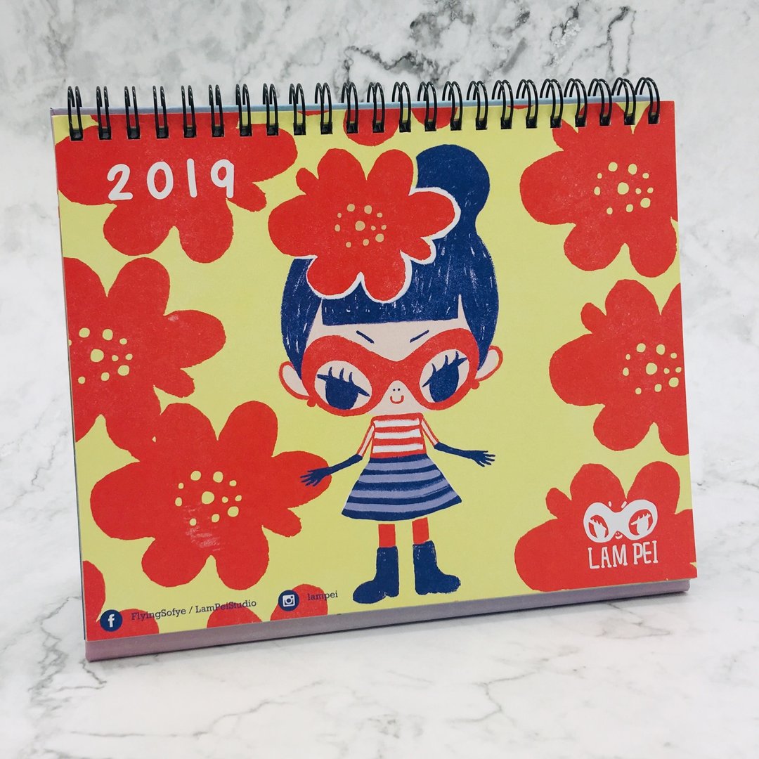 2019 CALENDAR【FLYING SOFYE】ILLUSTRATED DESK CALENDAR - 年历/台历 - 纸 红色