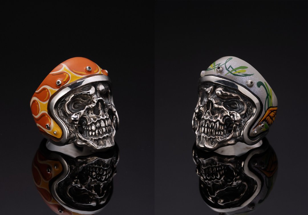 Ridefree 14 Limited Edition Ring 期间限定款彩绘安全帽骷髅戒 - 戒指 - 纯银 银色