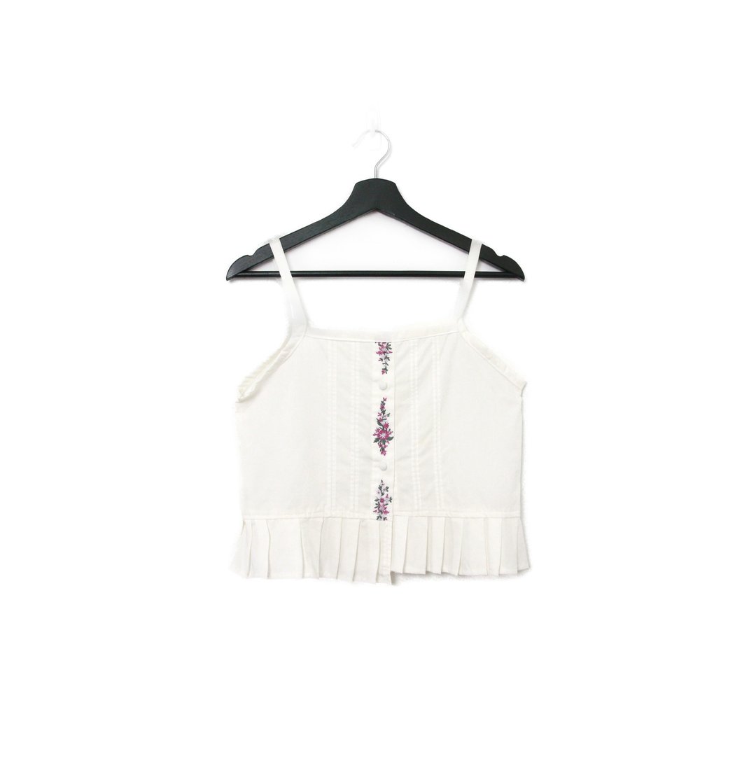 Back to Green-再制刺绣背心 紫花盛开  sv-08 /vintage vest - 女装背心 - 棉．麻 