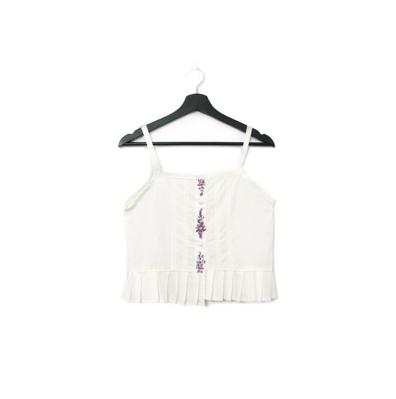 Back to Green-再制刺绣背心 紫花盛开  sv-08 /vintage vest - 女装背心 - 棉 