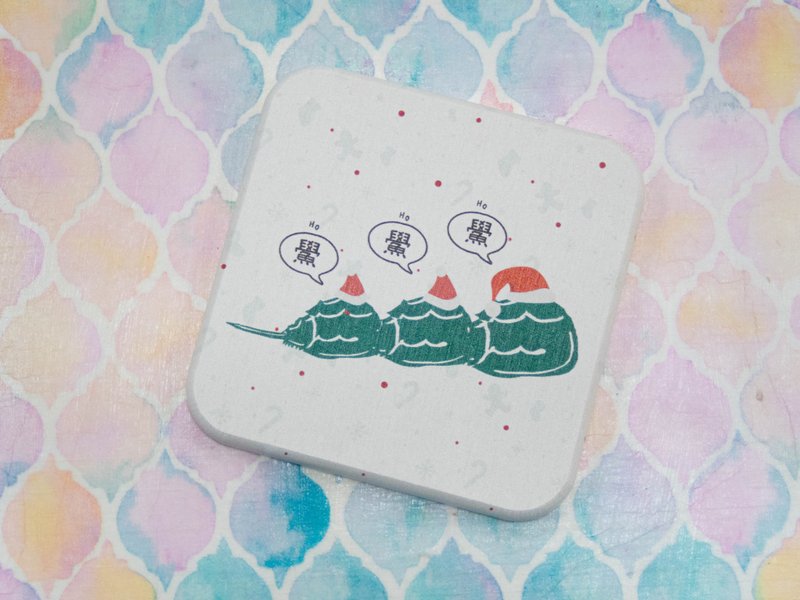 圣诞鲎圭藻土吸水杯垫 - 杯垫 - 其他材质 绿色