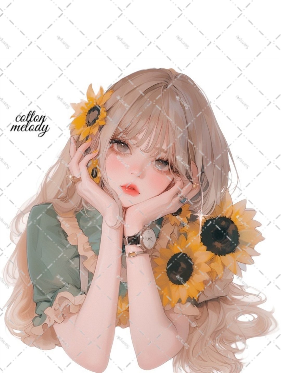 original sticker no.6159 人物贴纸 原创贴纸 人物贴纸 女孩贴纸 原创人物贴纸 - 贴纸 - 纸 