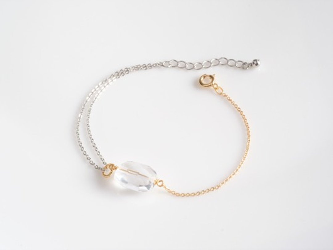 quartz bracelet: Quartz bicolor chain bracelet - 手链/手环 - 宝石 