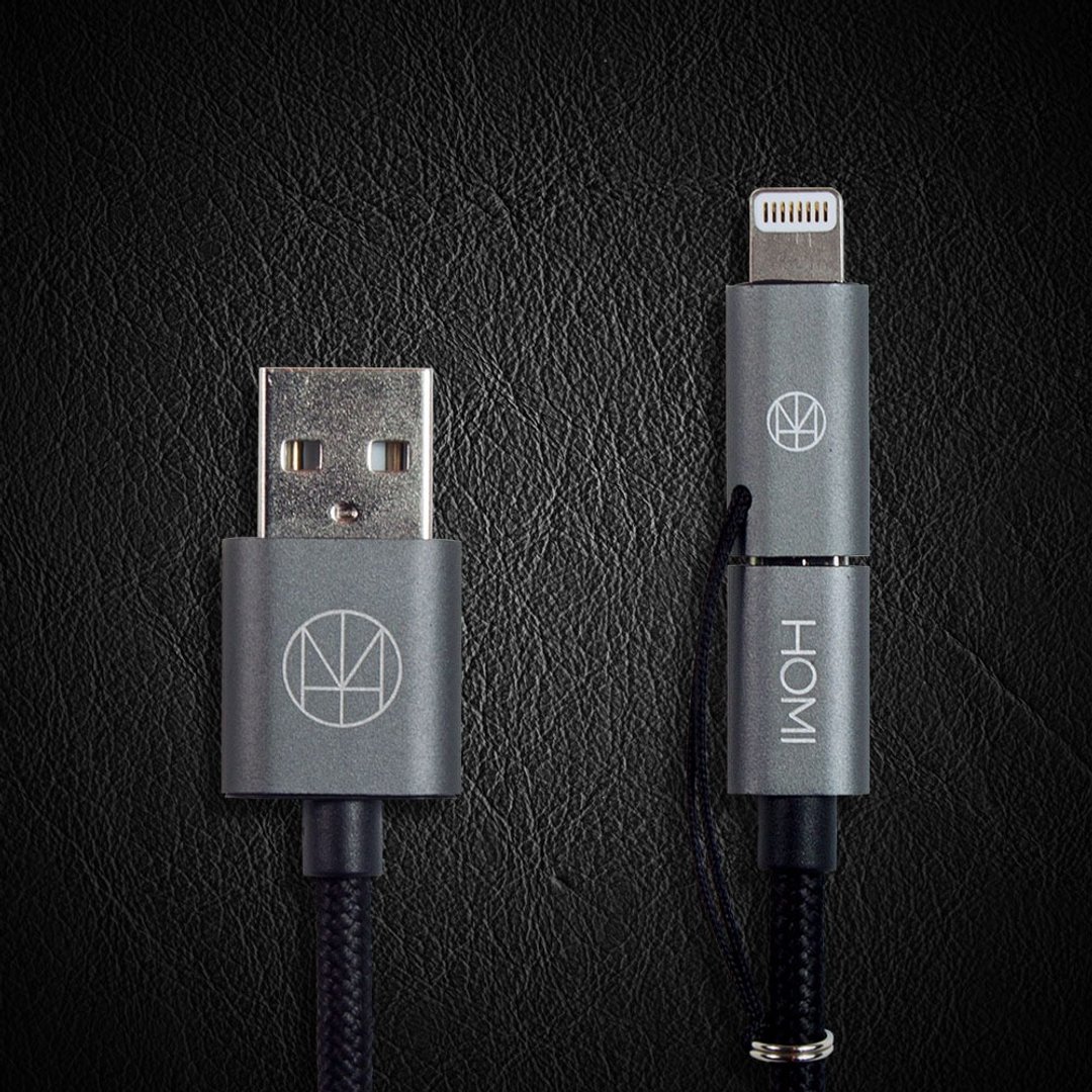 Lightning & Micro USB To USB 传输充电线－太空灰 - 充电宝/传输线 - 尼龙 灰色