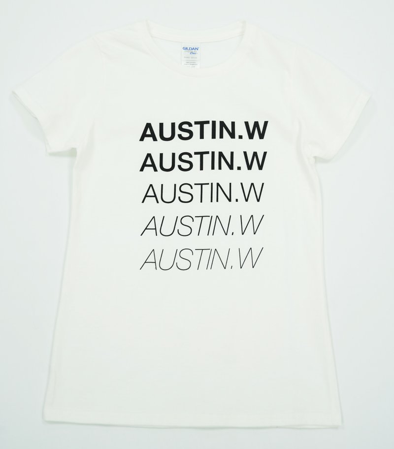 AUSTIN.W吴日云 - 经典LOGO T-shirts - 亲子系列 - 女装上衣 - 棉．麻 白色